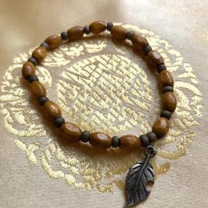 Handmade Leaf Charm Bracelet